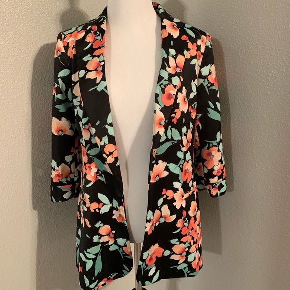calvin klein floral blazer